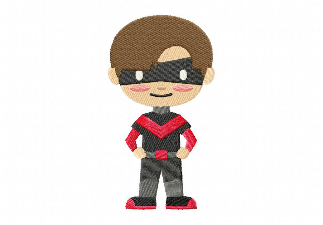 Boy V Superhero Machine Embroidery Design
