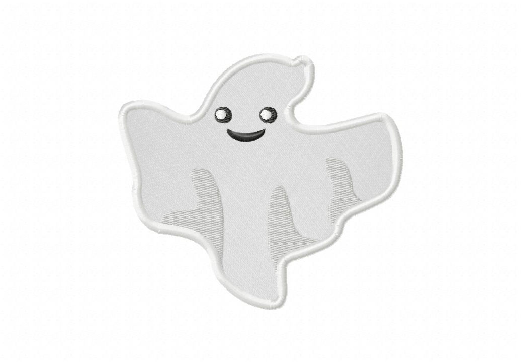 Halloween Spooky Ghost Includes Both Applique and Stitched