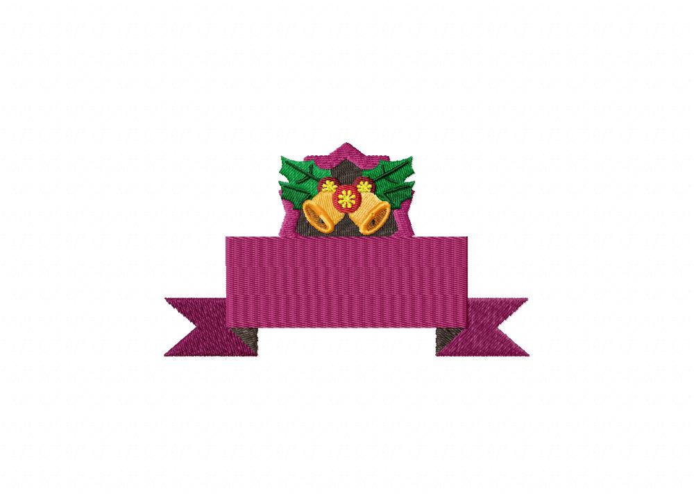 Christmas Purple Banner Machine Embroidery Design