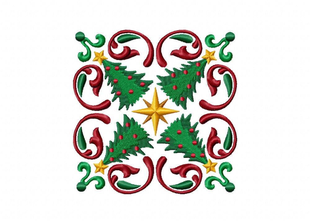 Celebration Tree Block Machine Embroidery Design