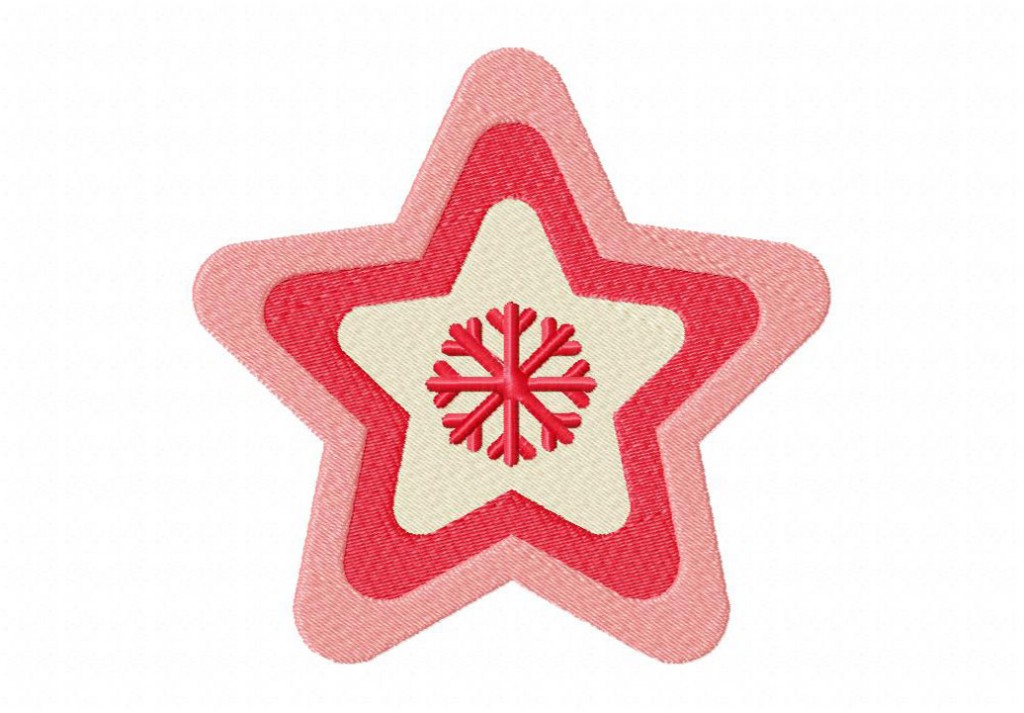 Pretty snowflake star machine embroidery design  daily embroidery