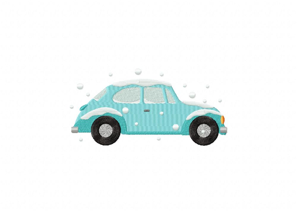 Snowy Bug Car Machine Embroidery Design