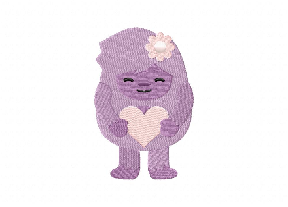 Cute Yeti Girl Machine Embroidery Design