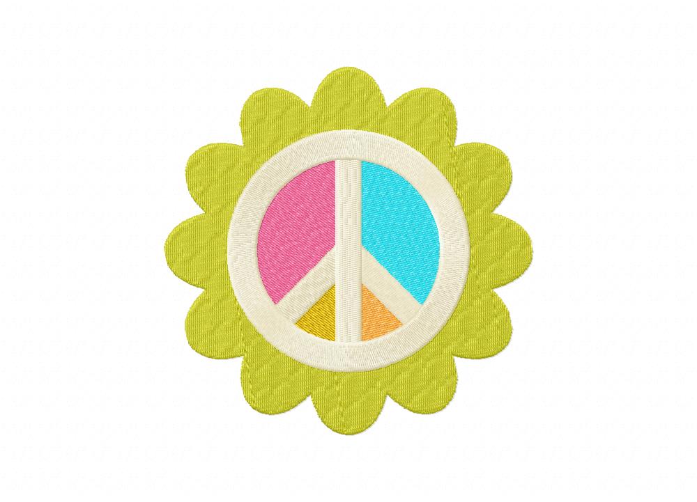 Love And Peace Flower Machine Embroidery Design Daily Embroidery
