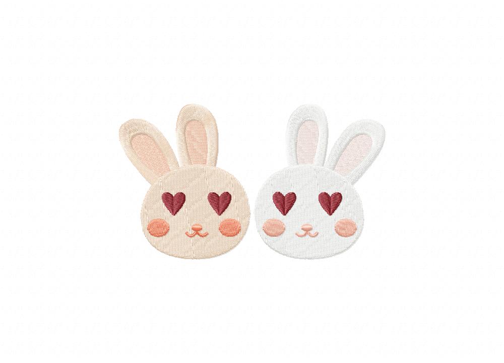 Valentine Bunnies Eyes Heart Machine Embroidery Design – Daily Embroidery
