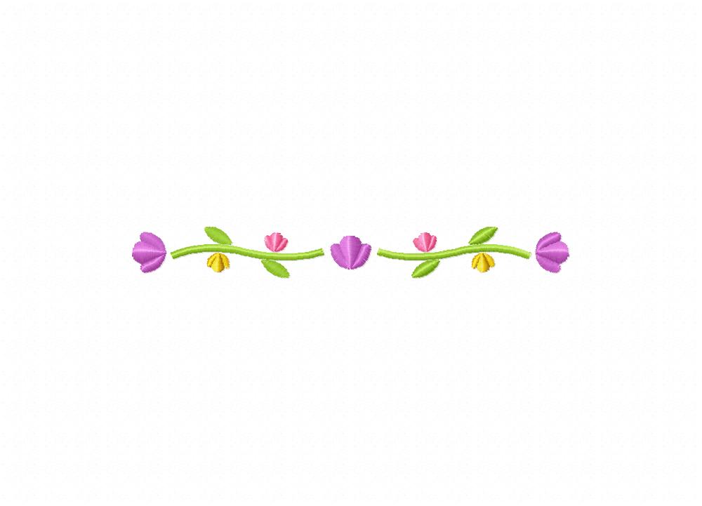 Lovely Purple Tulip Border Machine Embroidery Design