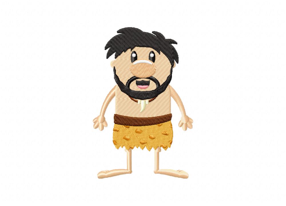 Caveman Fashion Shirtless Machine Embroidery Design