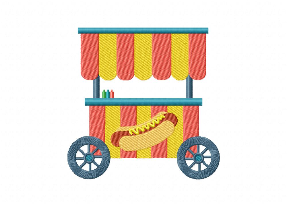 Funfair Hotdog Store Machine Embroidery Design