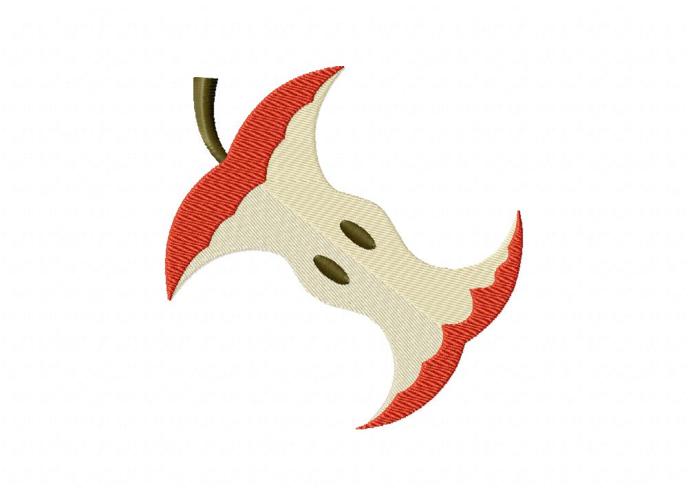 Recycle Garbage Apple Machine Embroidery Design