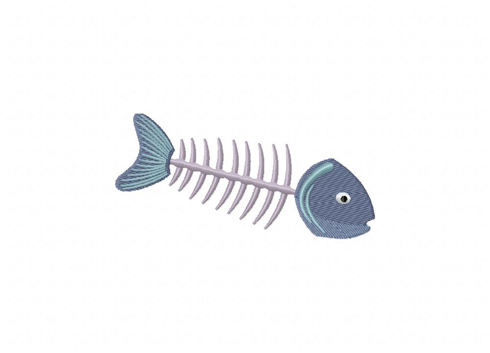 Recycle Garbage Fish Machine Embroidery Design