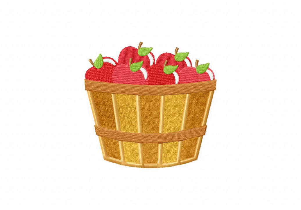 Apple Bushel includes Applique and Stitched