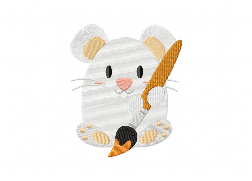 Artsy Mouse Machine Embroidery Design