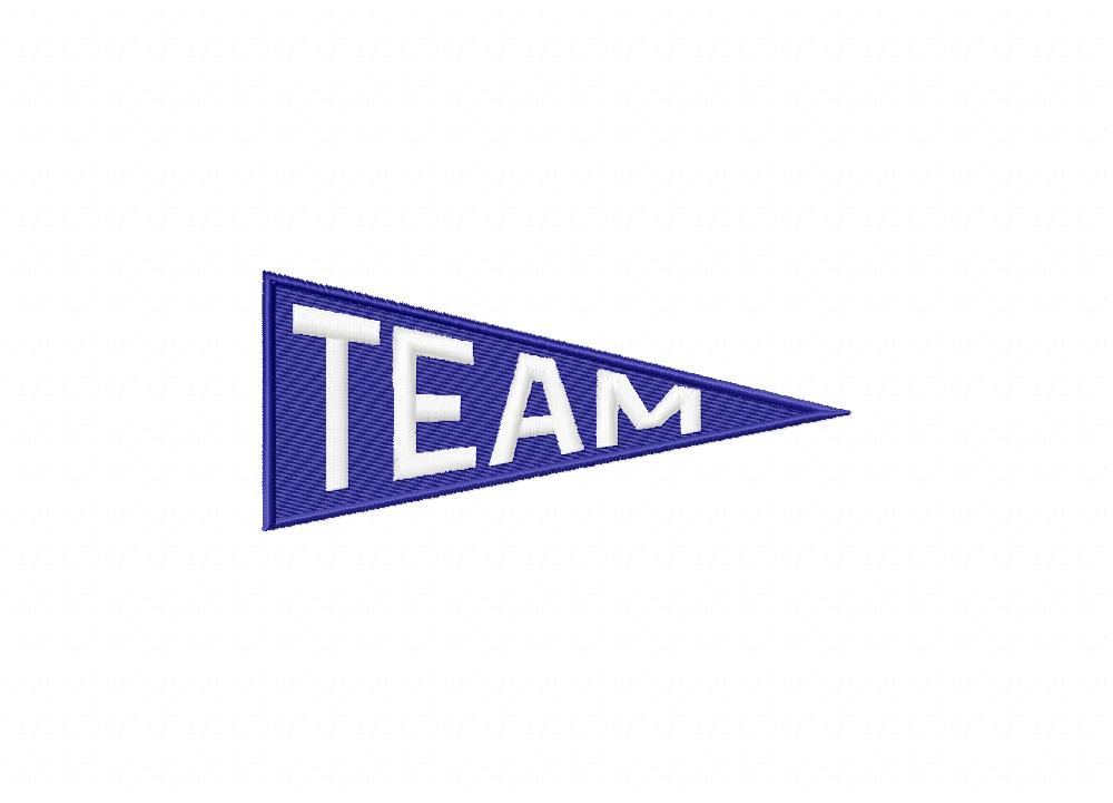 Blue Team Flag Machine Embroidery Design