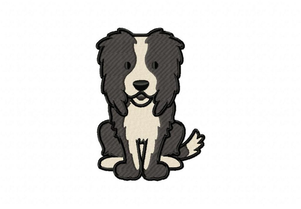 Border Collie Machine Embroidery Design Daily Embroidery