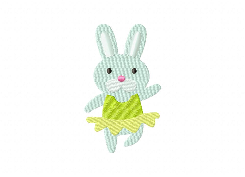 Bunny in Tutu Machine Embroidery Design
