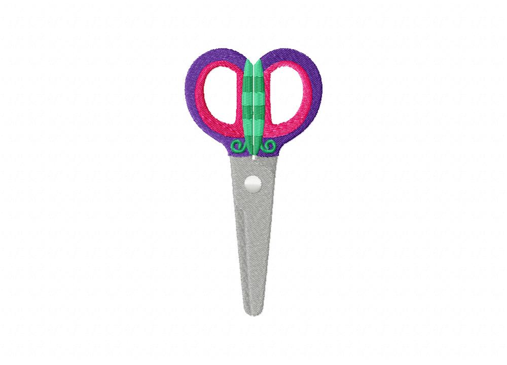 Butterfly Scissors Machine Embroidery Design