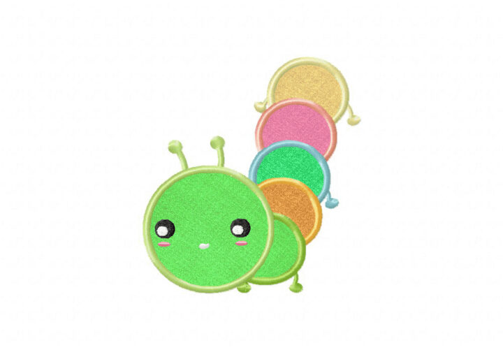 Caterpillar 5 includes both Applique and Stitched Daily Embroidery