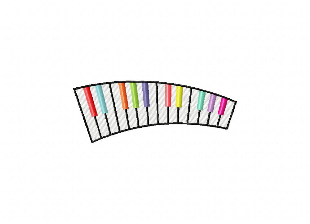 Colorful Lopsided Piano Machine Embroidery Design