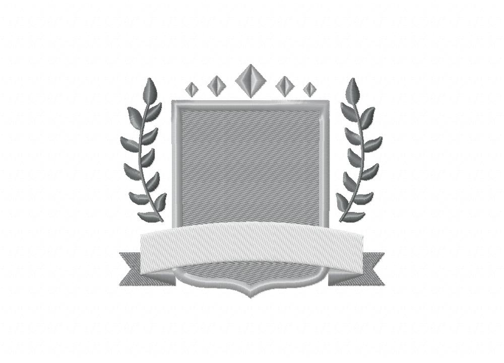 Diamond Crest Shield Machine Embroidery Design