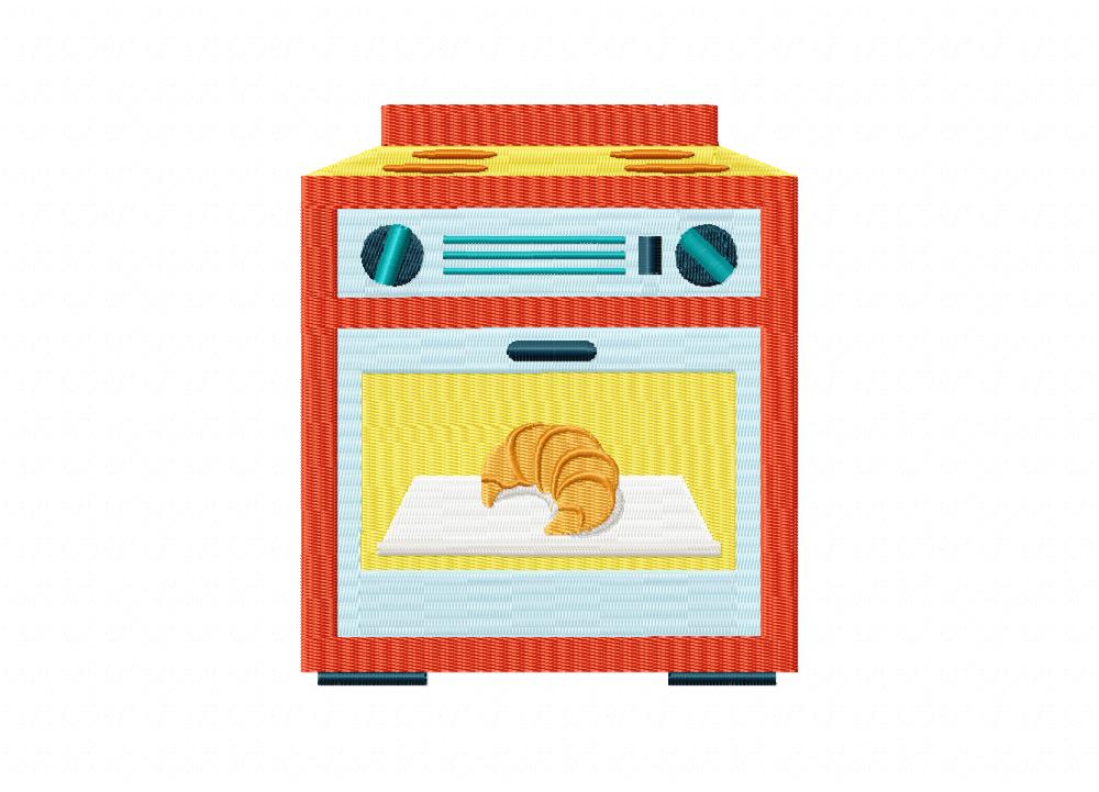 Croissant in the Oven Machine Embroidery Design