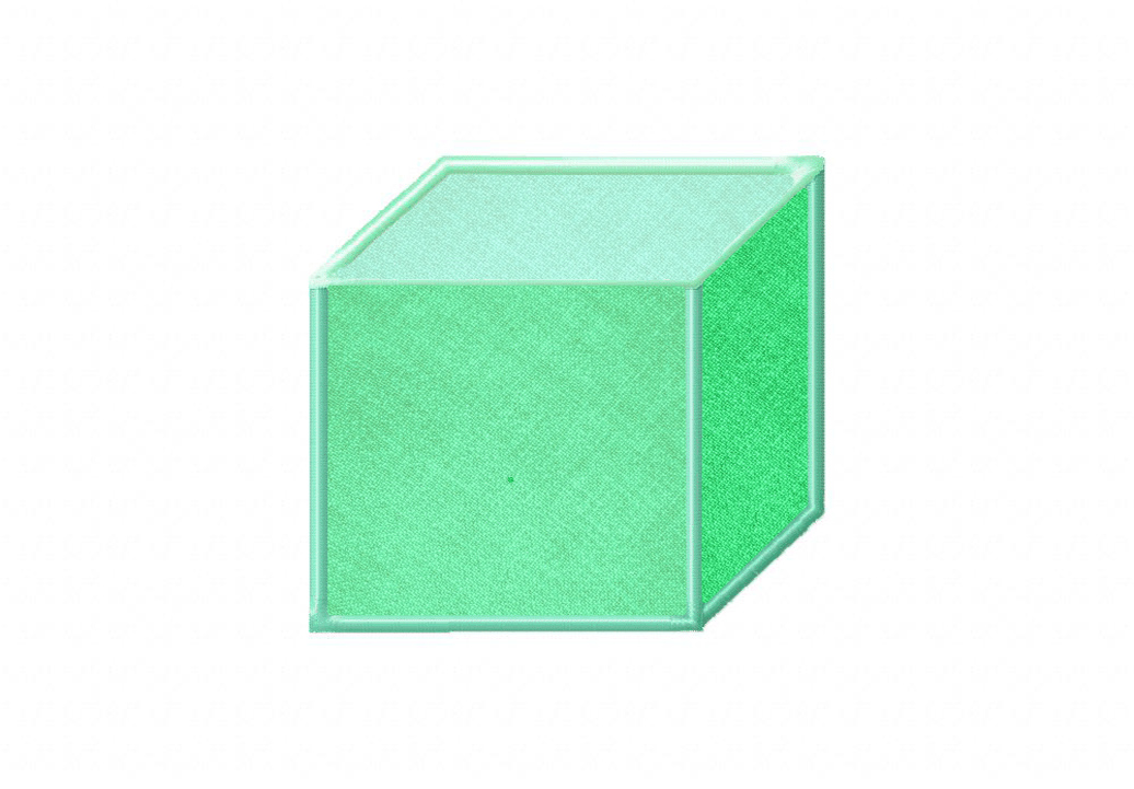 Geometric Cube Includes Both Applique and Stitched