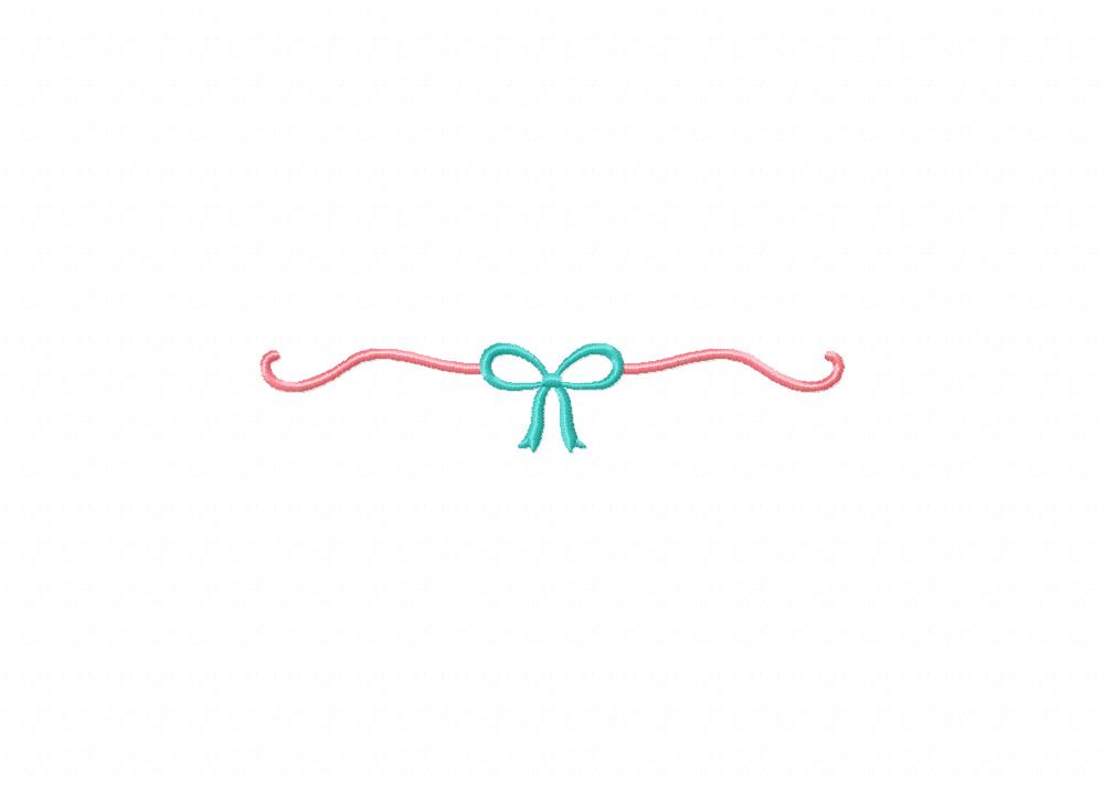 Cute Bow Border Pink Blue Machine Embroidery Design