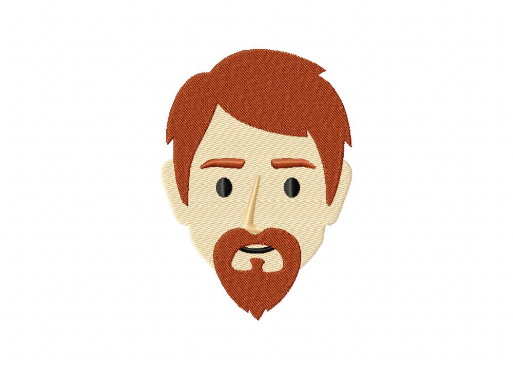 Dad Face Beard Machine Embroidery Design
