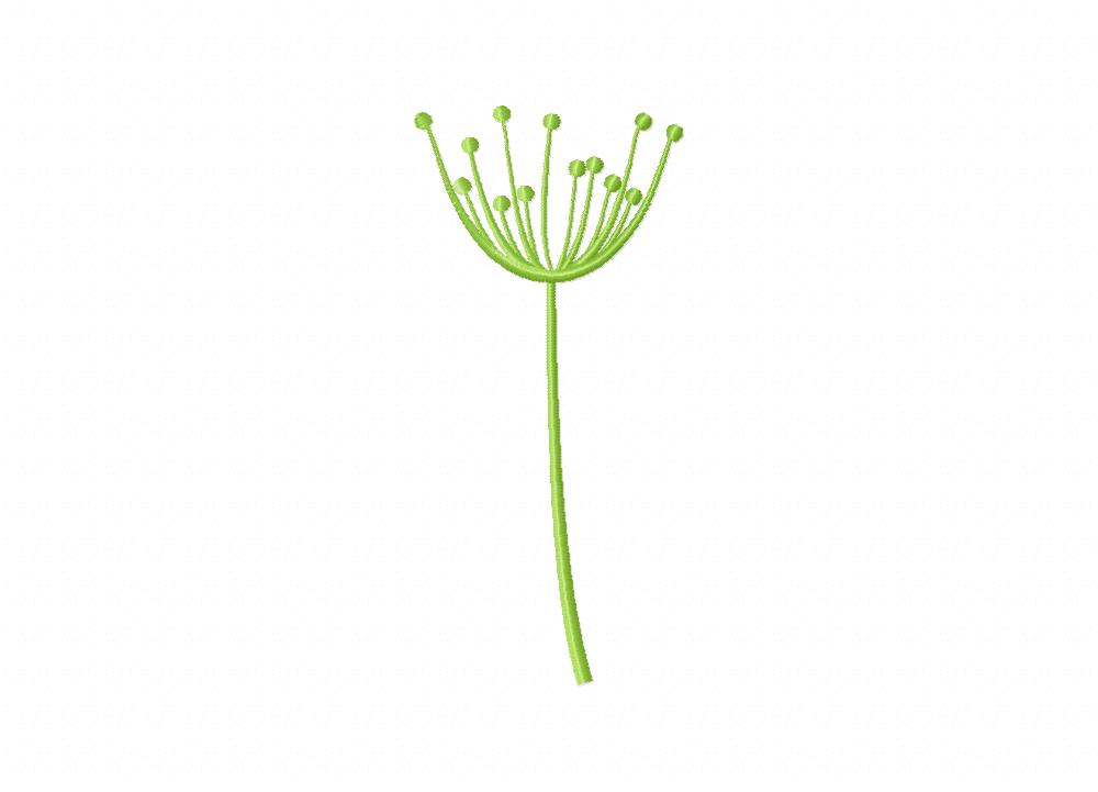 Green Dandelion Machine Embroidery Design