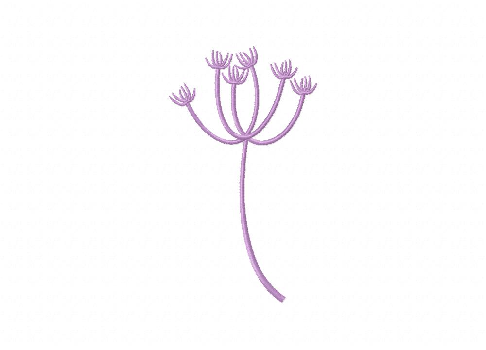 Purple Dandelion Machine Embroidery Design
