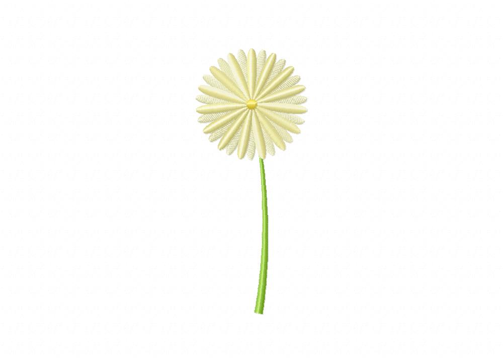 Pale Yellow Dandelion Machine Embroidery Design