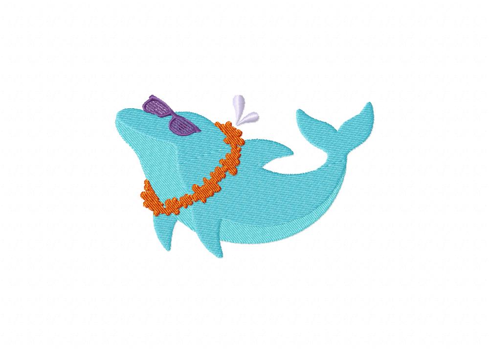 Hippy Dolphin Machine Embroidery Design