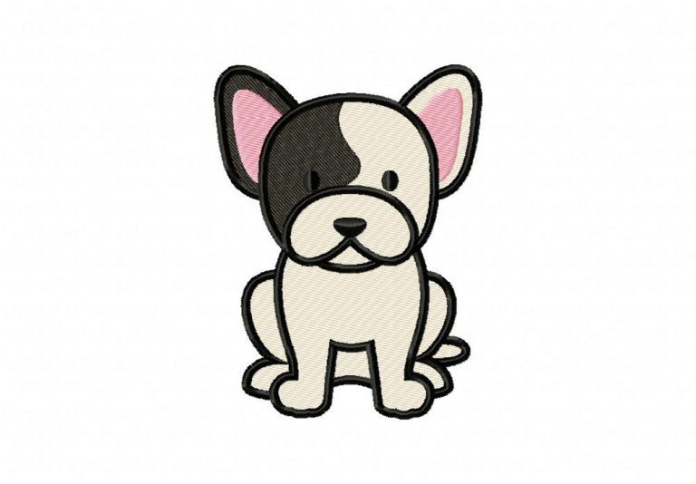French bulldog machine embroidery design  daily embroidery