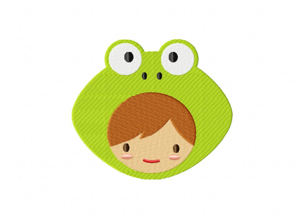 Frog Hoodie Machine Embroidery Design