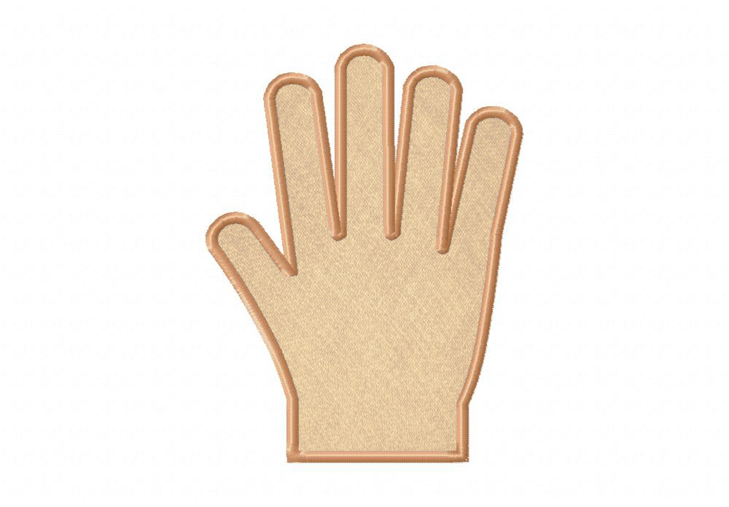 Hand Gesture 11 includes Applique and Stitched