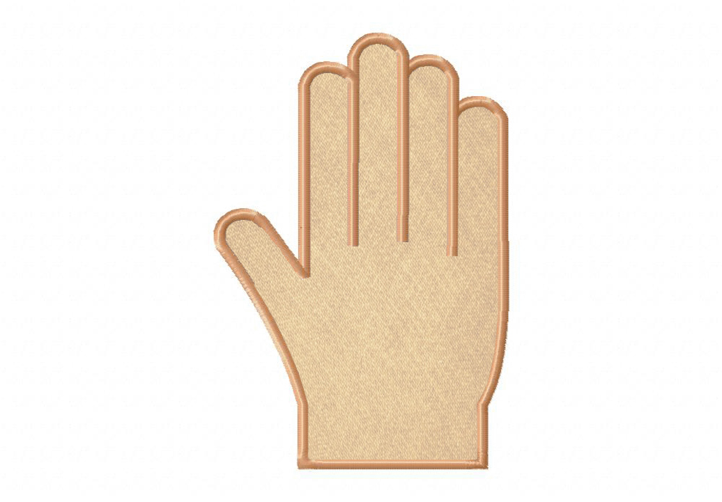 Hand Gesture 9 includes Applique and Stitched
