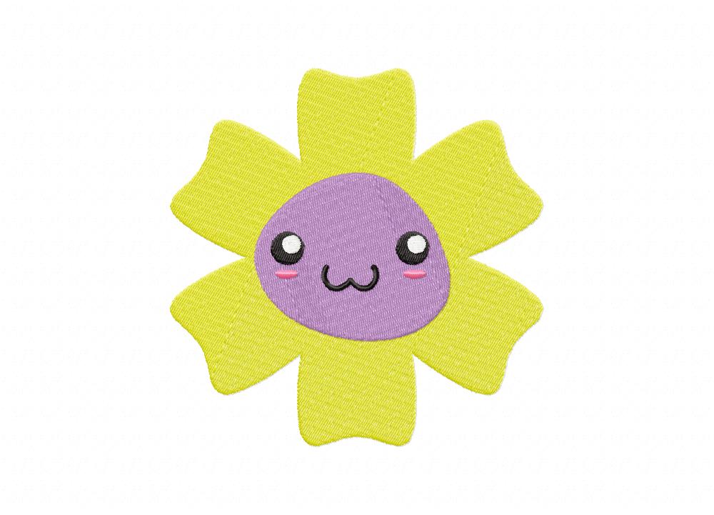 Happy Flower Machine Embroidery Design