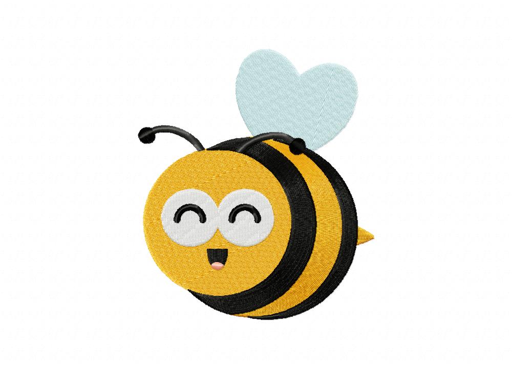 Happy Little Bee Machine Embroidery Design
