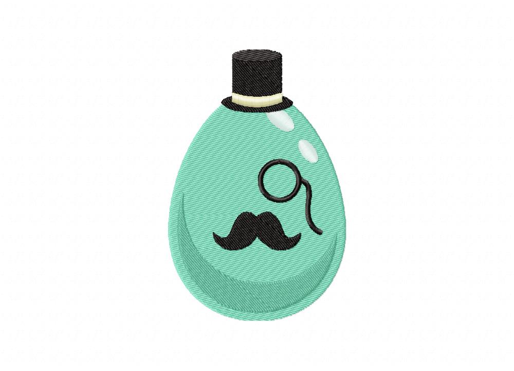 Green Hipster Egg Machine Embroidery Design