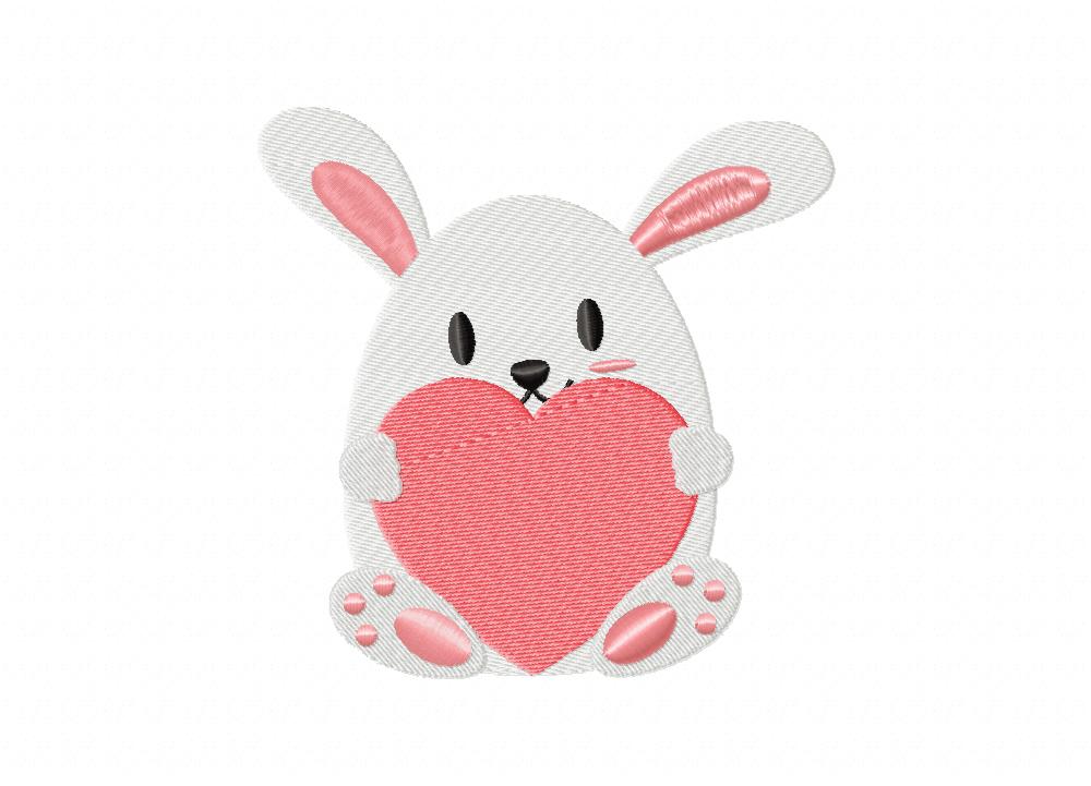 I heart you Bunny Machine Embroidery Design