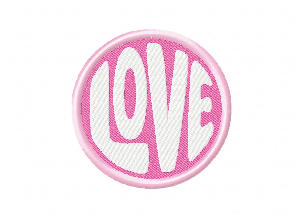 Love Emblem Machine Embroidery Design