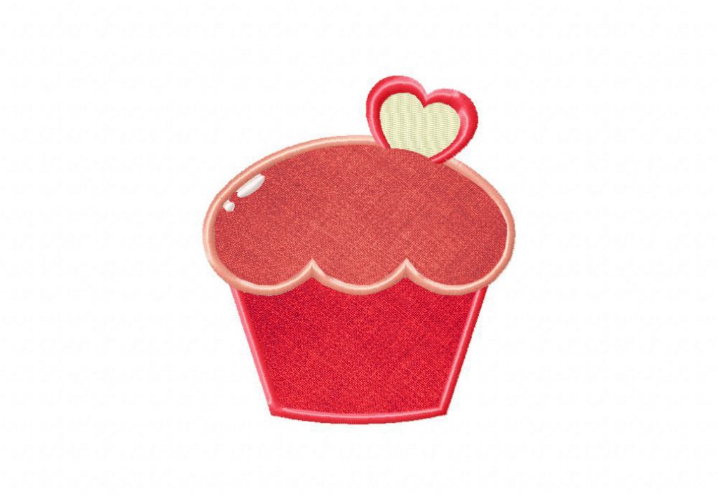 Love cupcake includes applique and stitched  daily embroidery Love cupcake includes applique and stitched  daily embroidery