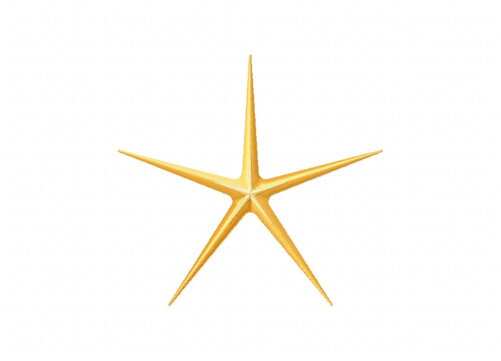 Yellow Starfish Machine Embroidery Design