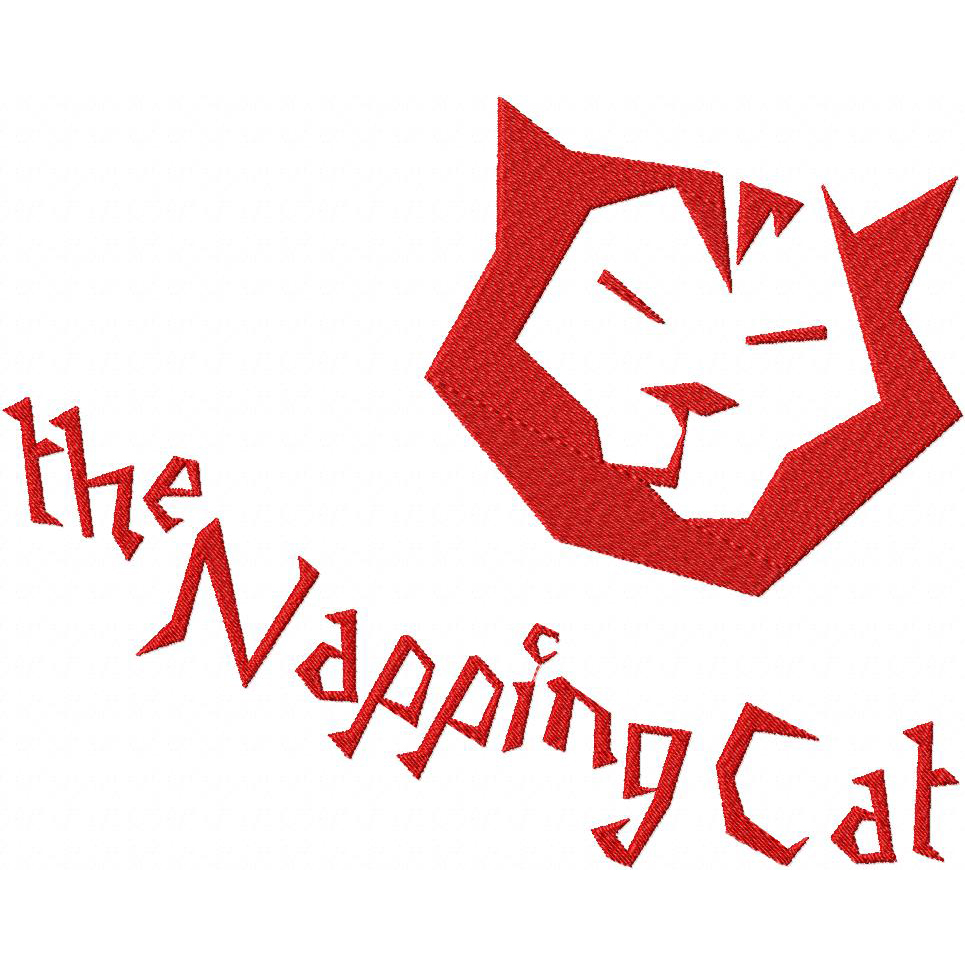 Napping Cat Embroidery Font Set