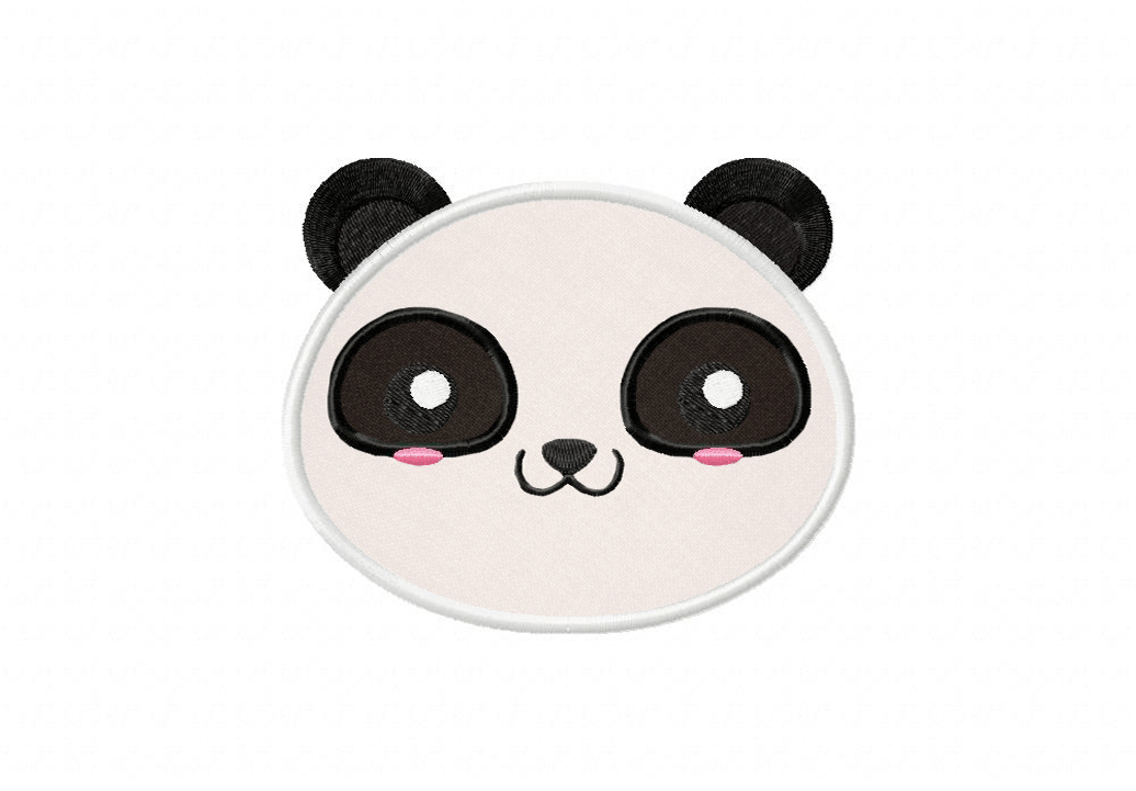 Panda Face 1 includes Applique and Stitched