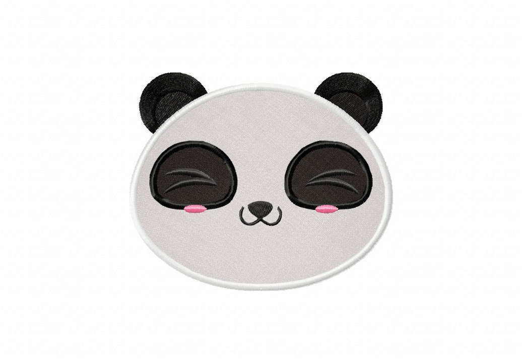 Panda Face 7 includes Applique and Stitched