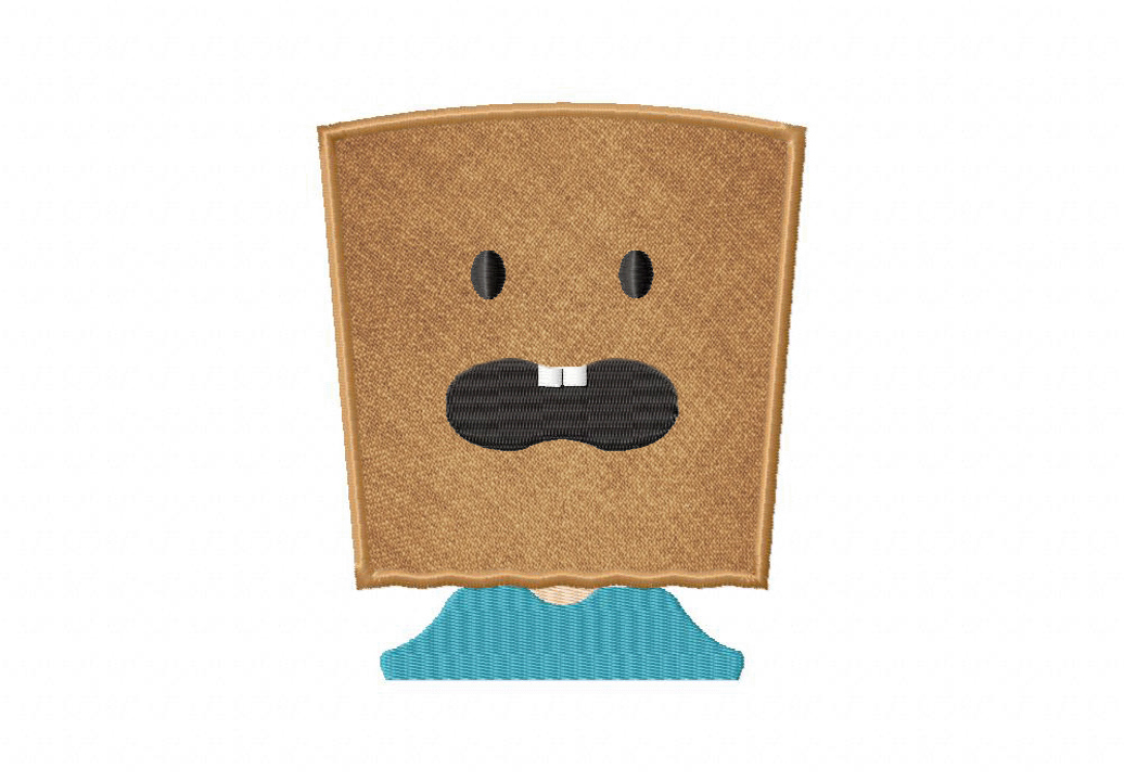 Paper Bag Afraid includes Applique and Stitched