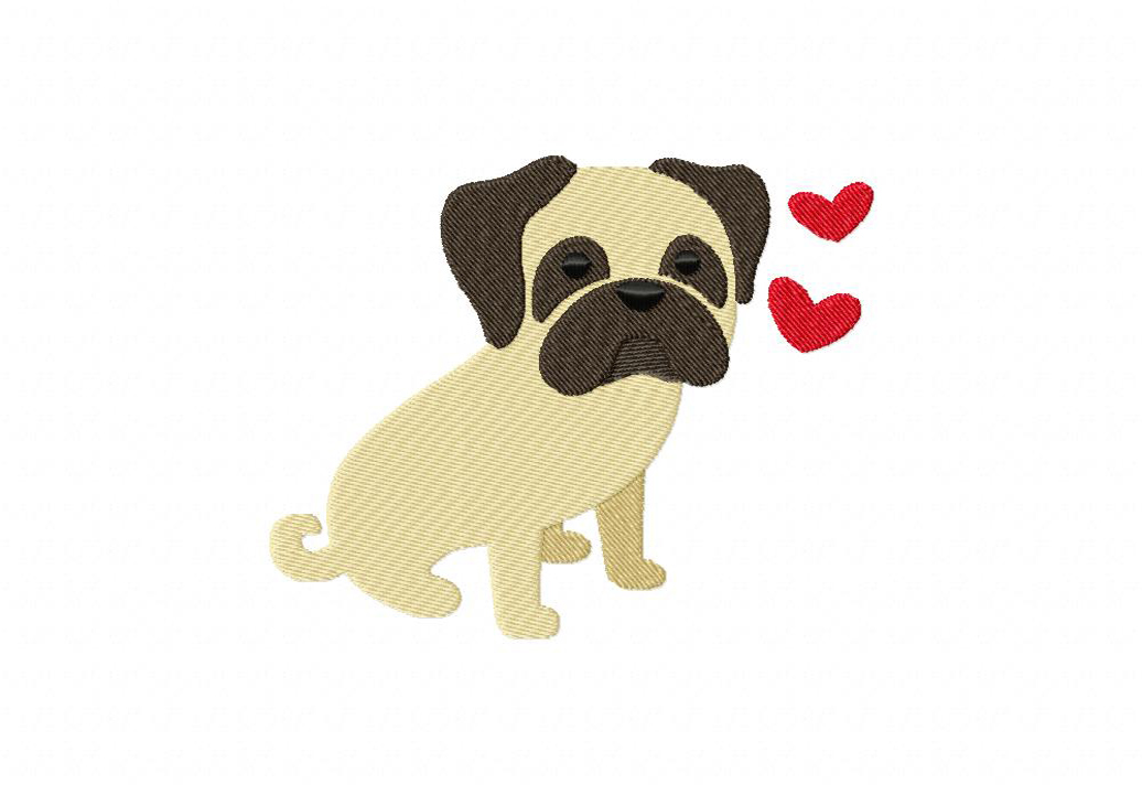 Pug Life 1 Machine Embroidery Design
