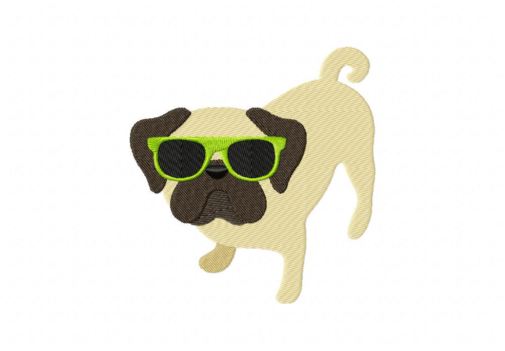 Pug Life 2 Machine Embroidery Design