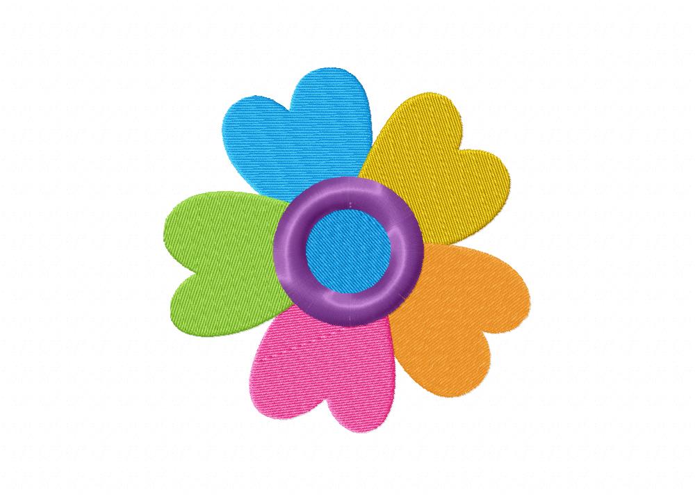 Heart shaped rainbow petal flower machine embroidery design  daily Heart shaped rainbow petal flower machine embroidery design  daily