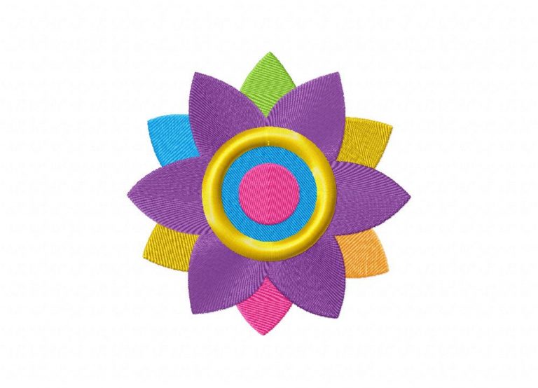 Layered rainbow flower machine embroidery design  daily embroidery Layered rainbow flower machine embroidery design  daily embroidery